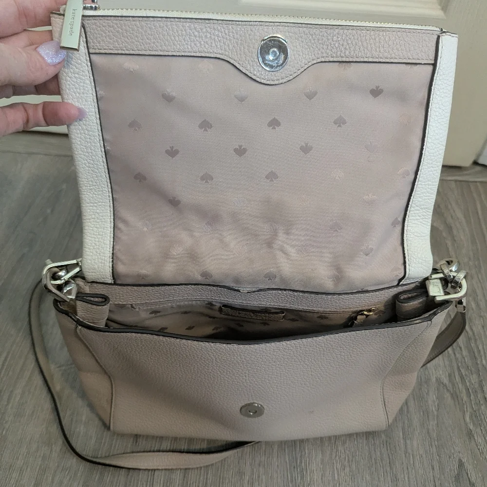 Kate Spade Leila Pebbled Leather Flap Shoulder Bag.